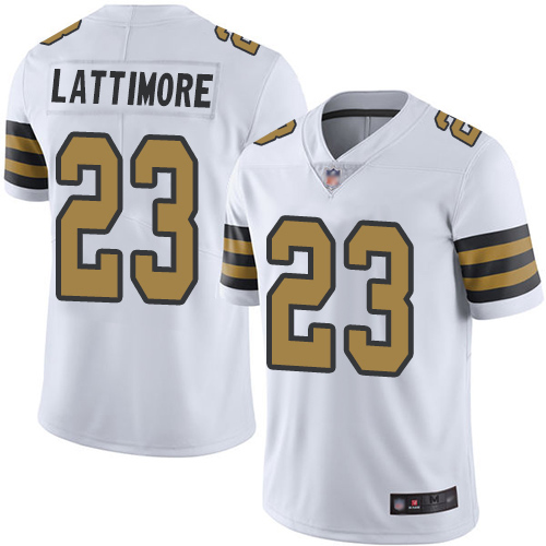 Men New Orleans Saints Limited White Marshon Lattimore Jersey NFL Football 23 Rush Vapor Untouchable Jersey